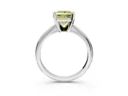 Solitaire Engagement Ring Setting for Fancy Yellow Princess Cut Center with Knife Ridge Band and Claw Prong Head in White Gold