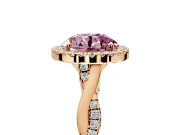 Halo Engagement Ring Setting for Fancy Pink Round Cut Center with Twist Band and Prong Head in Rose Gold