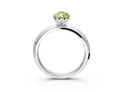 Solitaire Engagement Ring Setting for Fancy Yellow Pear-Shaped Center with Wide Knife Ridge Band and Prong Head in Sterling Silver