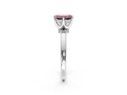 Solitaire Engagement Ring Setting for Fancy Pink Emerald Cut Center with Plain Band and Tulip Prong Head in Platinum