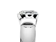 Tension Engagement Ring Setting for Asscher Cut Center with Wide Flat Band and Tension Head in Platinum
