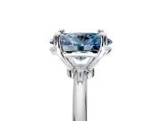 Minimalist Solitaire Engagement Ring Setting for Fancy Blue Oval Center with Thin Band and Prong Head in White Gold