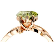 Solitaire Engagement Ring Setting for Fancy Yellow Heart-Shaped Center with Pave and Plain Crossover Band and Prong Head in Rose Gold