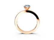 Solitaire Engagement Ring Setting for Fancy Blue Pear-Shaped Center with Channel Baguette Band and Prong Head in Rose Gold