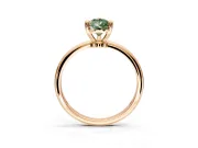 Minimalist Solitaire Engagement Ring Setting for Fancy Green Pear-Shaped Center with Thin Band and Prong Head in Rose Gold