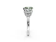 Leaf Cluster Engagement Ring Setting for Fancy Green Pear-Shaped Center with Marquise Accents and Prong Head in Sterling Silver