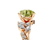 Solitaire Engagement Ring Setting for Fancy Yellow Round Cut Center with Marquise Accent Twist Band and Prong Head in Rose Gold