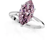 Solitaire Engagement Ring Setting for Fancy Pink Marquise Center with Knife Ridge Band and Claw Prong Head in White Gold