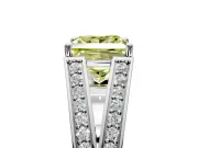 Split Shank Engagement Ring Setting for Fancy Yellow Princess Cut Center with Pave Split Shank and Prong Head in White Gold