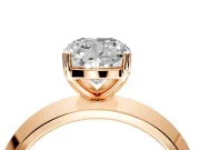 Solitaire Engagement Ring Setting for Cushion Cut Center with Wide Knife Ridge Band and Prong Head in Rose Gold