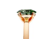 Solitaire Engagement Ring Setting for Fancy Green Oval Center with Basket Rail and Prong Head in Rose Gold