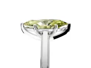 Solitaire Engagement Ring Setting for Fancy Yellow Marquise Center with Flat-Sided Plain Band and Prong Head in Sterling Silver