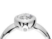 Solitaire Engagement Ring Setting for Marquise Center with Wide Band and Bezel Head in Platinum