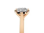 Solitaire Engagement Ring Setting for Cushion Cut Center with Tapered Shoulders and Prong Head in Rose Gold