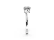 Solitaire Engagement Ring Setting for Cushion Cut Center with Plain Bypass Twist Band and Prong Head in White Gold