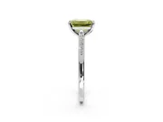 Solitaire Engagement Ring Setting for Fancy Yellow Emerald Cut Center with Channel Accents and Prong Head in Platinum