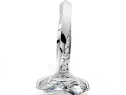 Side Accent Engagement Ring Setting for Marquise Center with Accent Shoulders and Prong Head in Platinum