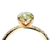 Solitaire Engagement Ring Setting for Fancy Yellow Marquise Center with Micro Pave Band and Prong Head in Yellow Gold