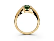 Tension Engagement Ring Setting for Fancy Green Emerald Cut Center with Wide Tapered Band and Tension Head in Yellow Gold