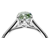 Solitaire Engagement Ring Setting for Fancy Green Marquise Center with Cathedral Band and Prong Head in Platinum