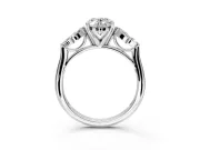 Floral Cluster Engagement Ring Setting for Oval Center with Marquise Accents and Prong Head in Platinum