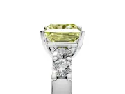 5 Stone Engagement Ring Setting for Fancy Yellow Princess Cut Center with Plain Band and Prong Head in Sterling Silver