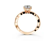 Solitaire Engagement Ring Setting for Round Cut Center with Twist Band and Bead Prong Head in Rose Gold