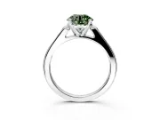Solitaire Engagement Ring Setting for Fancy Green Round Cut Center with Channel Accents and Prong Head in Platinum