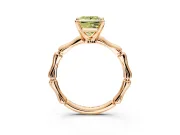 Solitaire Engagement Ring Setting for Fancy Yellow Princess Cut Center with Bamboo Band and Prong Head in Rose Gold