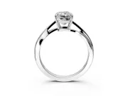 Solitaire Engagement Ring Setting for Radiant Cut Center with Plain Bypass Twist Band and Prong Head in Platinum