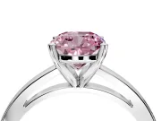 Solitaire Engagement Ring Setting for Fancy Pink Cushion Cut Center with Basket Rail and Prong Head in Platinum