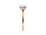 Solitaire Engagement Ring Setting for Princess Cut Center with Plain Band, Open Basket and Prong Head in Rose Gold