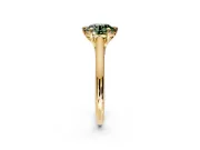 Solitaire Engagement Ring Setting for Fancy Green Round Cut Center with Cathedral Band and Prong Head in Yellow Gold