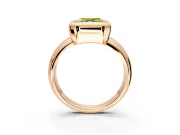 Solitaire Engagement Ring Setting for Fancy Yellow Asscher Cut Center with Wide Band and Bezel Head in Rose Gold