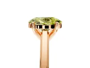 Solitaire Engagement Ring Setting for Fancy Yellow Oval Center with Flat-Sided Plain Band and Prong Head in Rose Gold