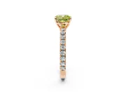 Solitaire Engagement Ring Setting for Fancy Yellow Cushion Cut Center with Large Accent Band and Prong Head in Rose Gold