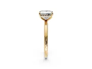 Solitaire Engagement Ring Setting for Princess Cut Center with Plain Band, Open Basket and Prong Head in Yellow Gold