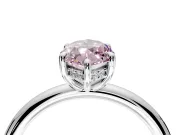 Hidden Halo Engagement Ring Setting for Fancy Pink Marquise Center with Thin Rounded Band and Prong Head in Sterling Silver