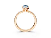 Solitaire Engagement Ring Setting for Fancy Blue Marquise Center with Large Accents and Prong Head in Rose Gold