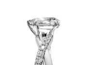 Crossover Engagement Ring Setting for Pear-Shaped Center with Pave and Plain Strands and Prong Head in White Gold