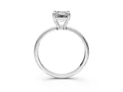 Minimalist Solitaire Engagement Ring Setting for Emerald Cut Center with Thin Band and Prong Head in Platinum