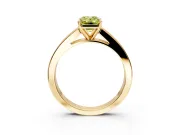 Solitaire Engagement Ring Setting for Fancy Yellow Emerald Cut Center with Princess Cut Channel Band and Prong Head in Yellow Gold
