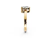 Solitaire Engagement Ring Setting for Pear-Shaped Center with Plain Band and Flat Tab Prong Head in Yellow Gold
