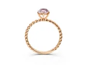 Solitaire Engagement Ring Setting for Fancy Pink Marquise Center with Plain Twisted Rope Band and Prong Head in Rose Gold