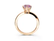 Solitaire Engagement Ring Setting for Fancy Pink Cushion Cut Center with Plain Band and Tulip Prong Head in Rose Gold