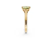 Solitaire Engagement Ring Setting for Fancy Yellow Princess Cut Center with Cathedral Band and Prong Head in Yellow Gold