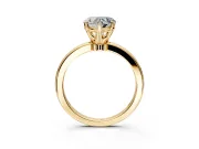 Solitaire Engagement Ring Setting for Heart-Shaped Center with Plain Band and Tulip Prong Head in Yellow Gold