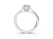 Solitaire Engagement Ring Setting for Cushion Cut Center with Plain Bypass Twist Band and Prong Head in White Gold
