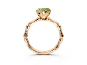 Solitaire Engagement Ring Setting for Fancy Yellow Heart-Shaped Center with Bamboo Band and Prong Head in Rose Gold