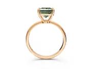 Minimalist Solitaire Engagement Ring Setting for Fancy Green Princess Cut Center with Thin Band and Prong Head in Rose Gold